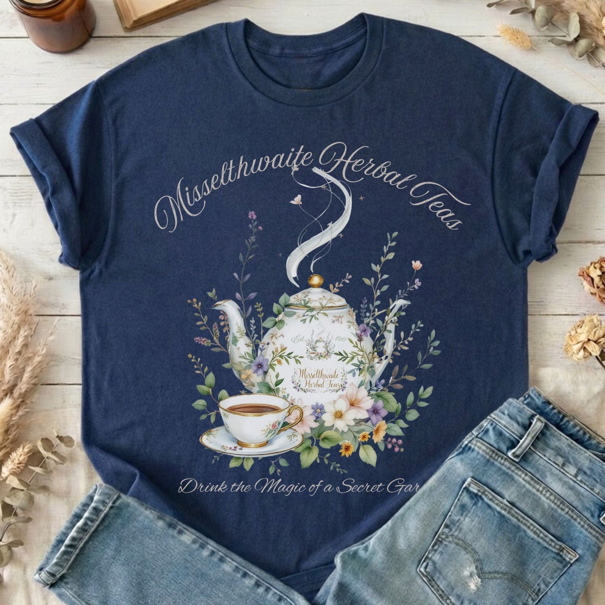 T-Shirt Navy / S Misselthwaite Herbal Teas The Secret Garden T-Shirt The Mystic Eden