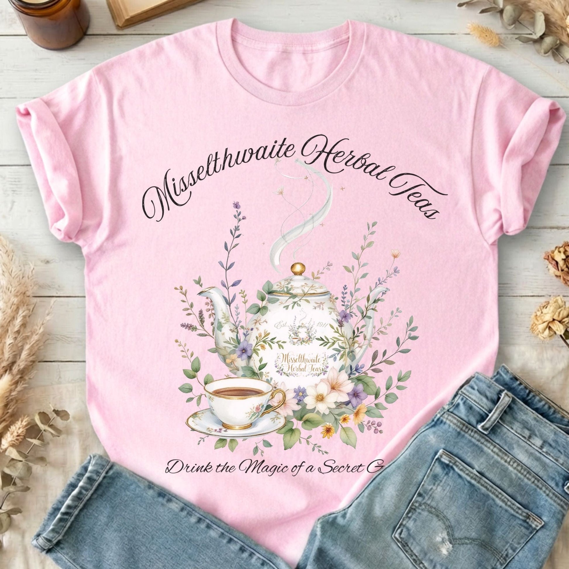 T-Shirt Light Pink / S Misselthwaite Herbal Teas The Secret Garden T-Shirt The Mystic Eden