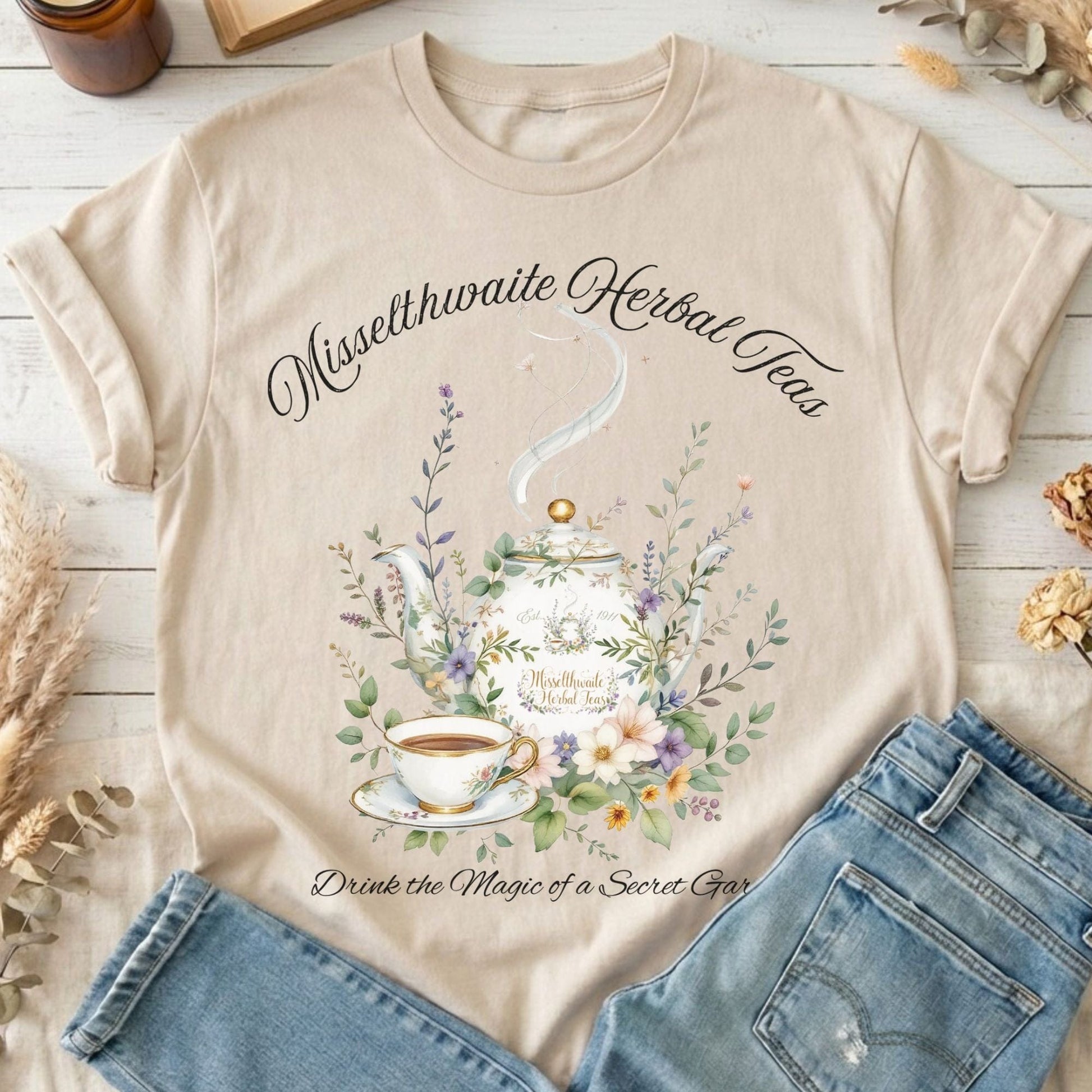 T-Shirt Sand / S Misselthwaite Herbal Teas The Secret Garden T-Shirt The Mystic Eden