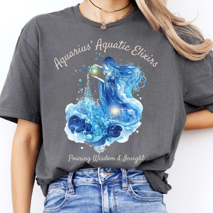 T-Shirt Aquarius Aquatic Elixirs Zodiac T-Shirt The Mystic Eden