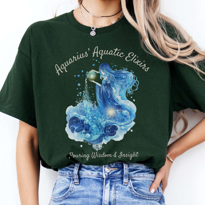 T-Shirt Aquarius Aquatic Elixirs Zodiac T-Shirt The Mystic Eden