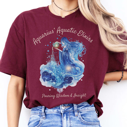T-Shirt Aquarius Aquatic Elixirs Zodiac T-Shirt The Mystic Eden