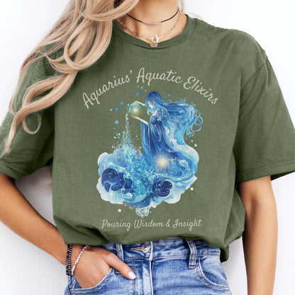 T-Shirt Aquarius Aquatic Elixirs Zodiac T-Shirt The Mystic Eden