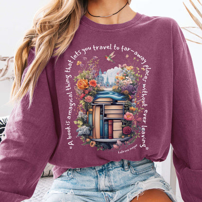 Long-sleeve Berry / S A Book Is A Magical Thing Long Sleeve The Mystic Eden