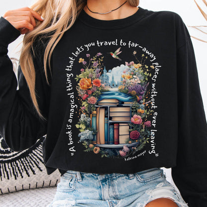 Long-sleeve Black / S A Book Is A Magical Thing Long Sleeve The Mystic Eden