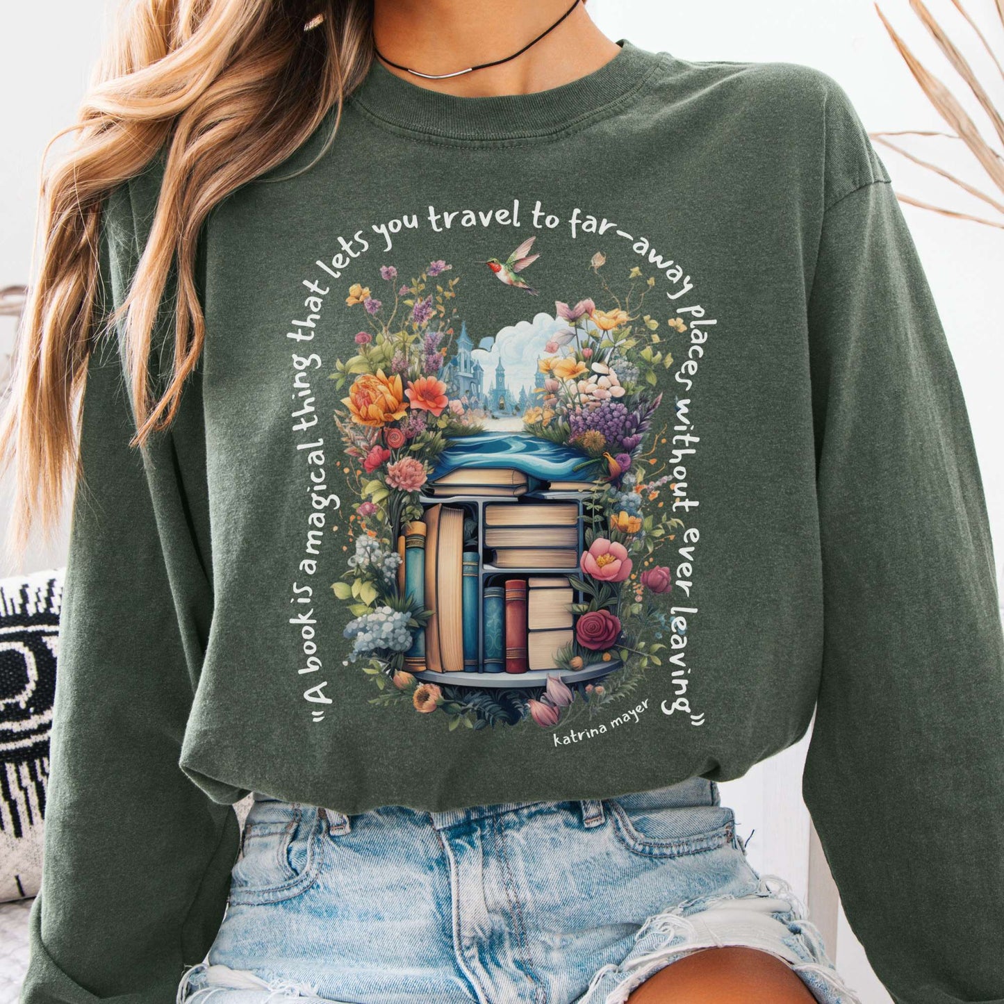 Long-sleeve Hemp / S A Book Is A Magical Thing Long Sleeve The Mystic Eden