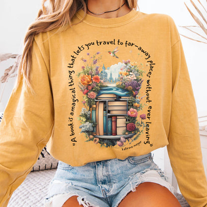 Long-sleeve Mustard / S A Book Is A Magical Thing Long Sleeve The Mystic Eden