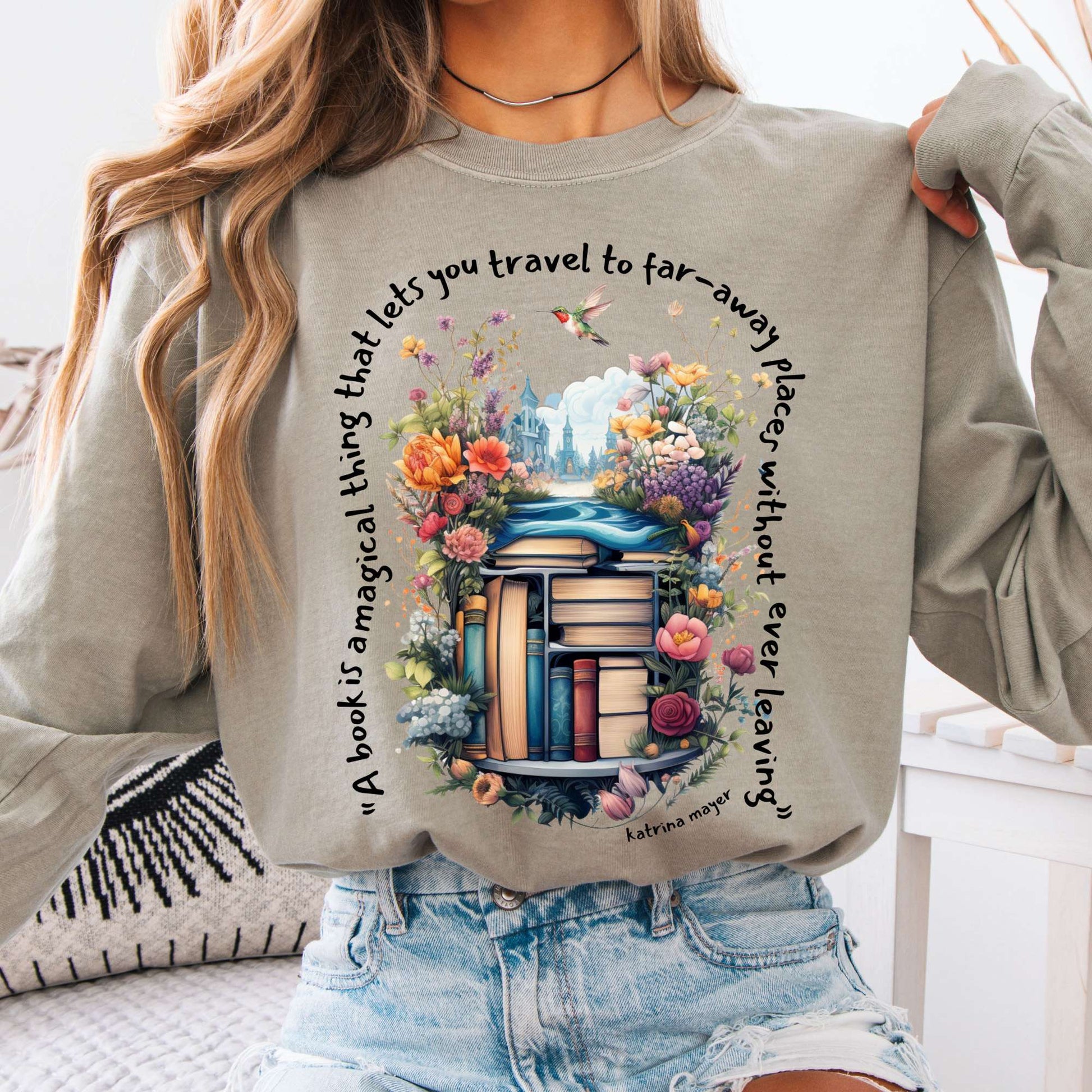 Long-sleeve Sandstone / S A Book Is A Magical Thing Long Sleeve The Mystic Eden