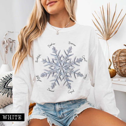 Snowflake Santa's Reindeer Long Sleeved Shirt