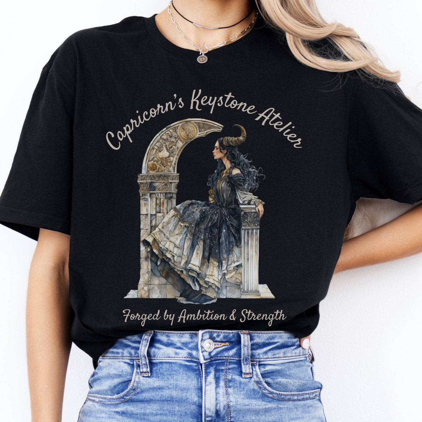 T-Shirts Capricorn's Keystone Ateliers Zodiac T-Shirt The Mystic Eden