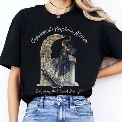 T-Shirts Capricorn's Keystone Ateliers Zodiac T-Shirt The Mystic Eden