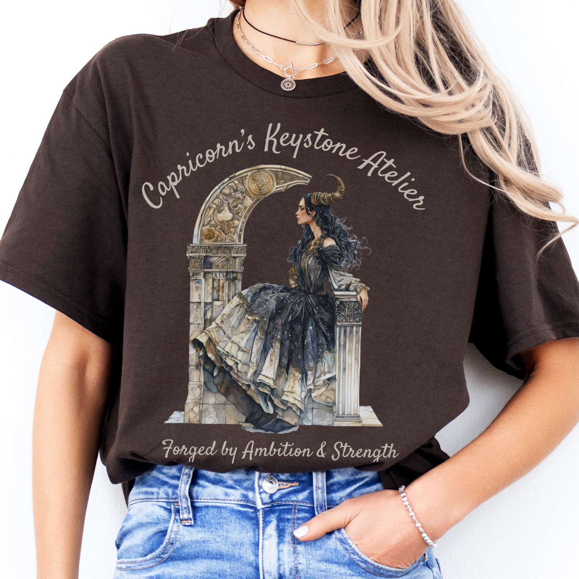 T-Shirts Capricorn's Keystone Ateliers Zodiac T-Shirt The Mystic Eden