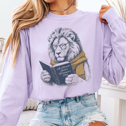 Long-sleeve Orchid / S Introvert's Guide to Surviving in a Pack Lion Reader Long Sleeve The Mystic Eden
