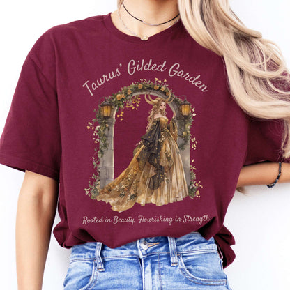 T-Shirts Taurus' Gilded Garden Zodiac T-Shirt The Mystic Eden