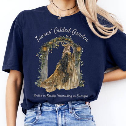 T-Shirts Taurus' Gilded Garden Zodiac T-Shirt The Mystic Eden