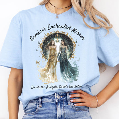 T-Shirts Gemini's Enchanted Mirror Zodiac T-Shirt The Mystic Eden