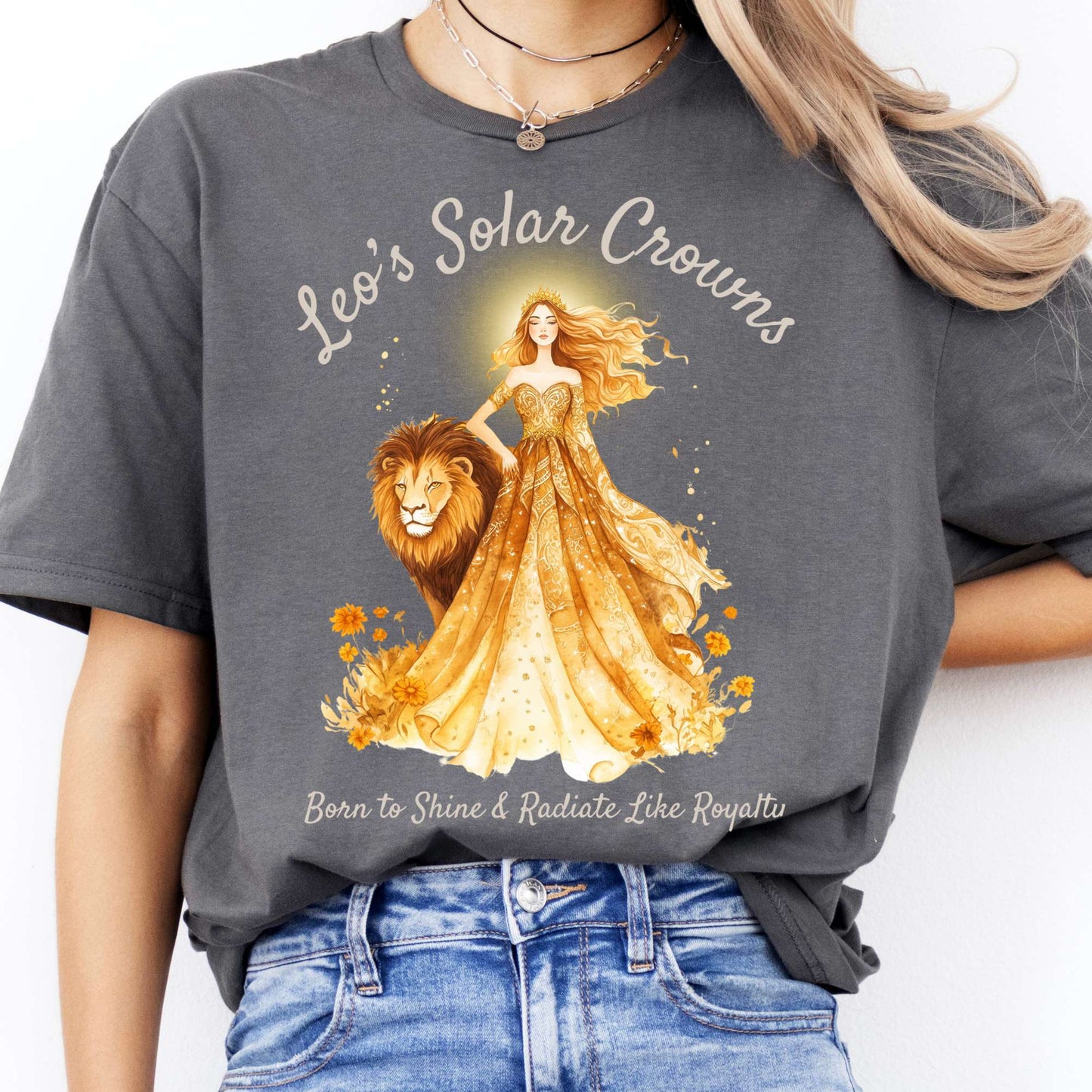 T-Shirts Leo's Solar Crowns Zodiac T-Shirt The Mystic Eden
