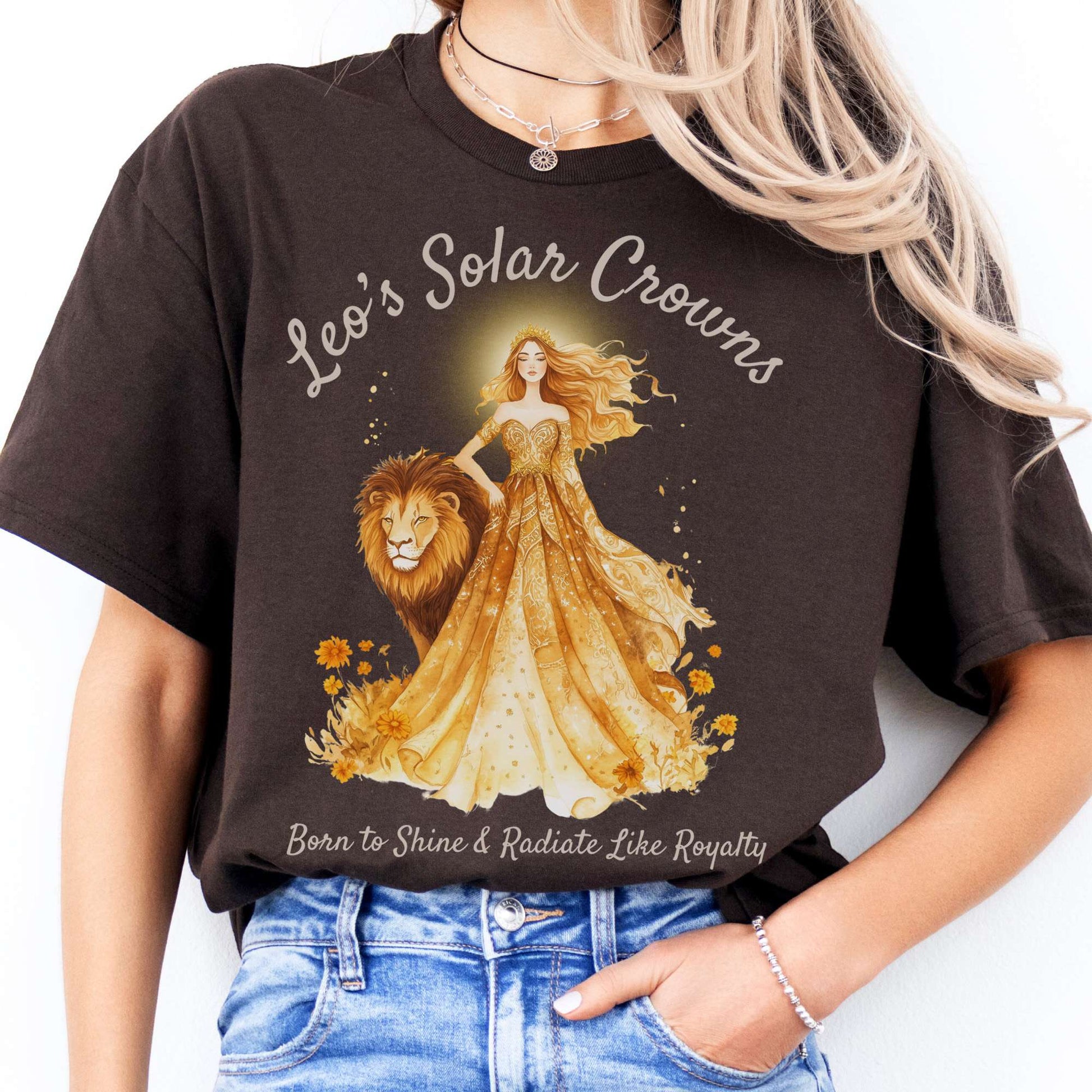 T-Shirts Leo's Solar Crowns Zodiac T-Shirt The Mystic Eden