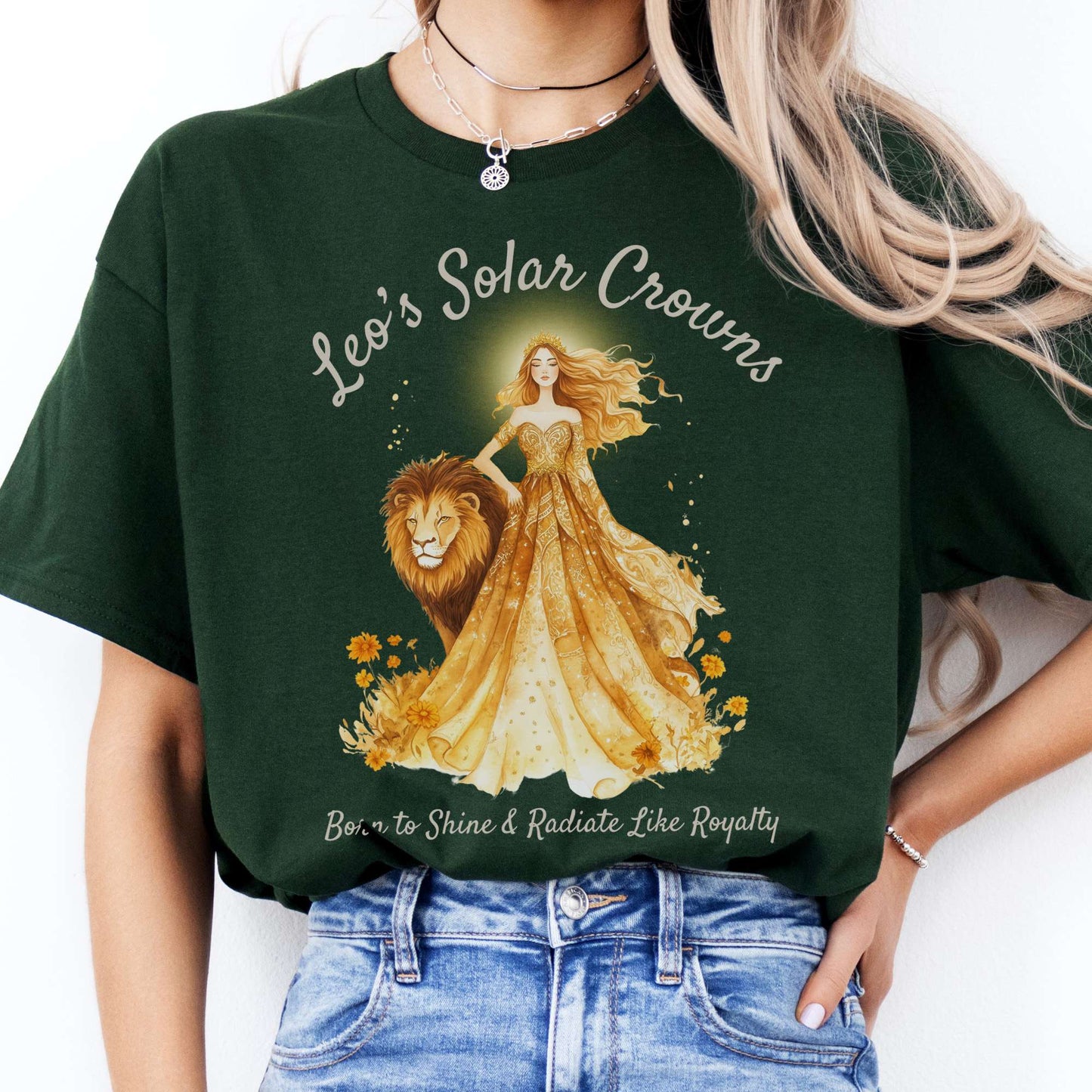 T-Shirts Leo's Solar Crowns Zodiac T-Shirt The Mystic Eden
