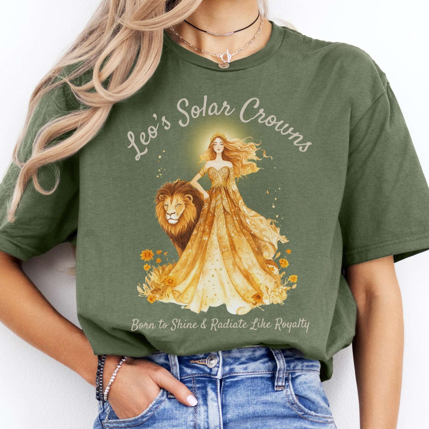 T-Shirts Leo's Solar Crowns Zodiac T-Shirt The Mystic Eden