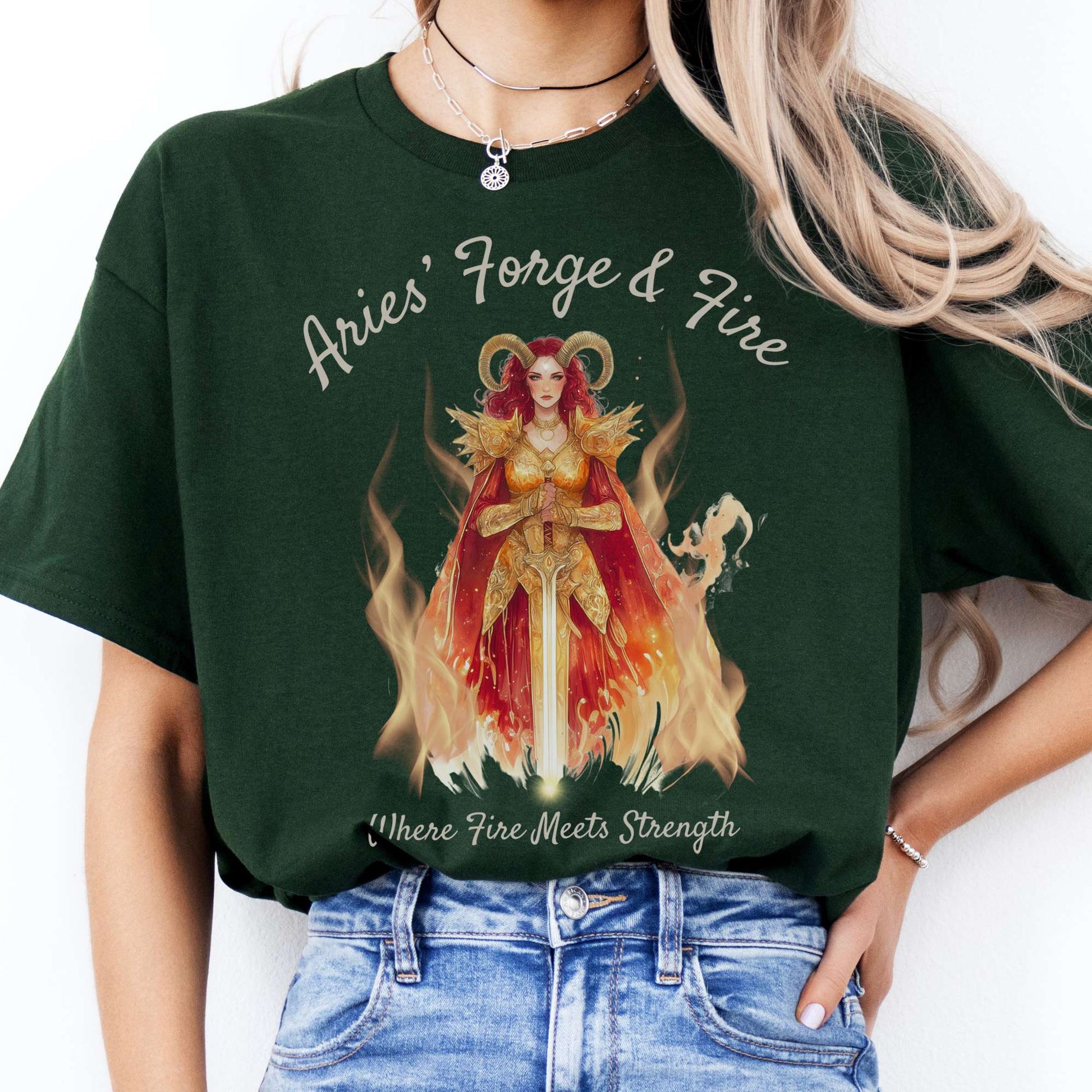 T-Shirts Aries' Forge & Fire Zodiac T-Shirt The Mystic Eden