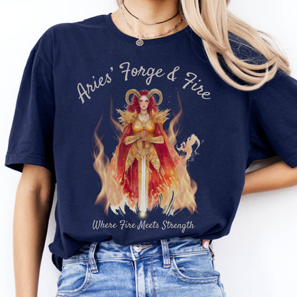 T-Shirts Aries' Forge & Fire Zodiac T-Shirt The Mystic Eden