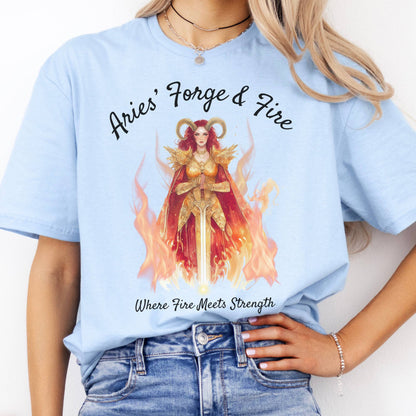 T-Shirts Aries' Forge & Fire Zodiac T-Shirt The Mystic Eden