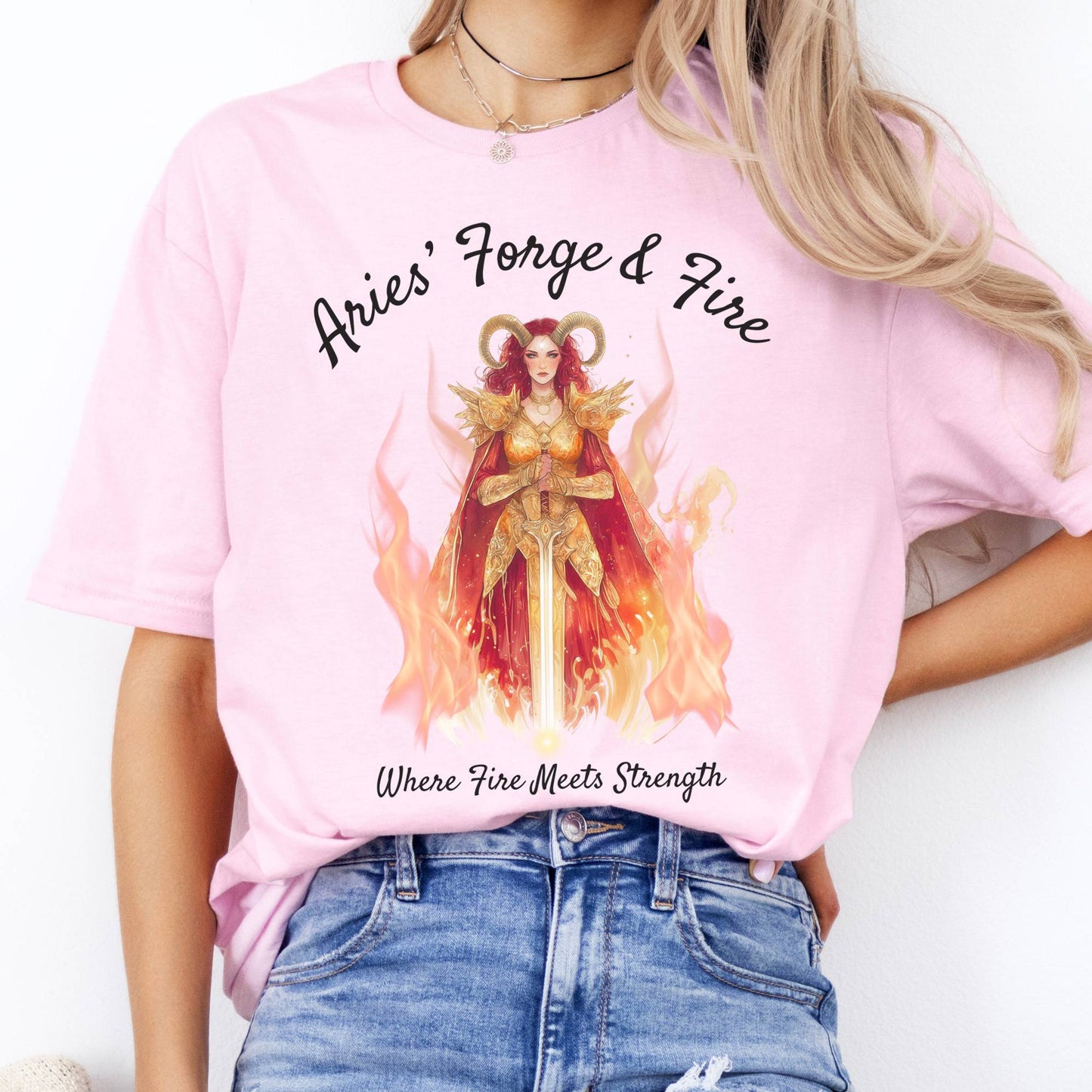 T-Shirts Aries' Forge & Fire Zodiac T-Shirt The Mystic Eden
