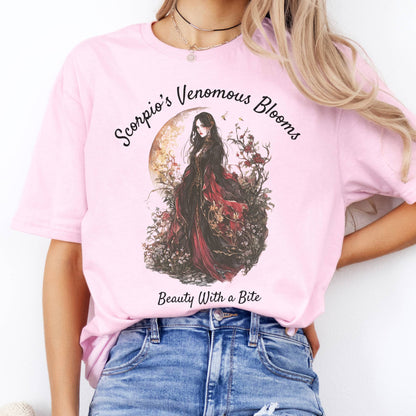 T-Shirts Scorpio's Venomous Blooms Zodiac T-Shirt The Mystic Eden