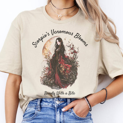 T-Shirts Scorpio's Venomous Blooms Zodiac T-Shirt The Mystic Eden