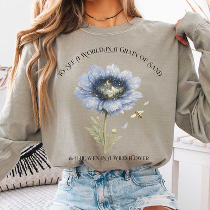 Long-sleeve Sandstone / S Heaven in a Wildflower William Blake Long Sleeve The Mystic Eden