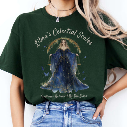 T-Shirts Libra's Celestial Scales Zodiac T-Shirt The Mystic Eden