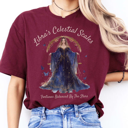 T-Shirts Libra's Celestial Scales Zodiac T-Shirt The Mystic Eden
