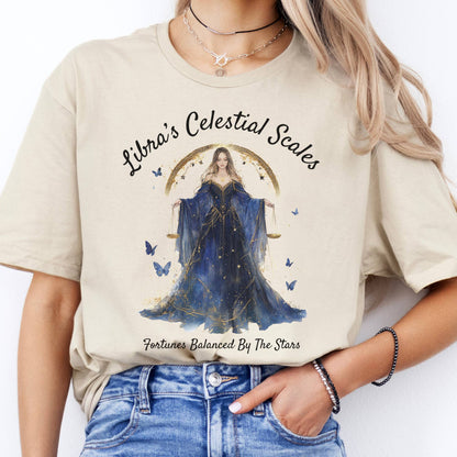 T-Shirts Libra's Celestial Scales Zodiac T-Shirt The Mystic Eden