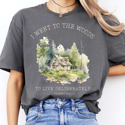 T-Shirt I Went To the Woods To Live Deliberately Thoreau T-Shirt The Mystic Eden