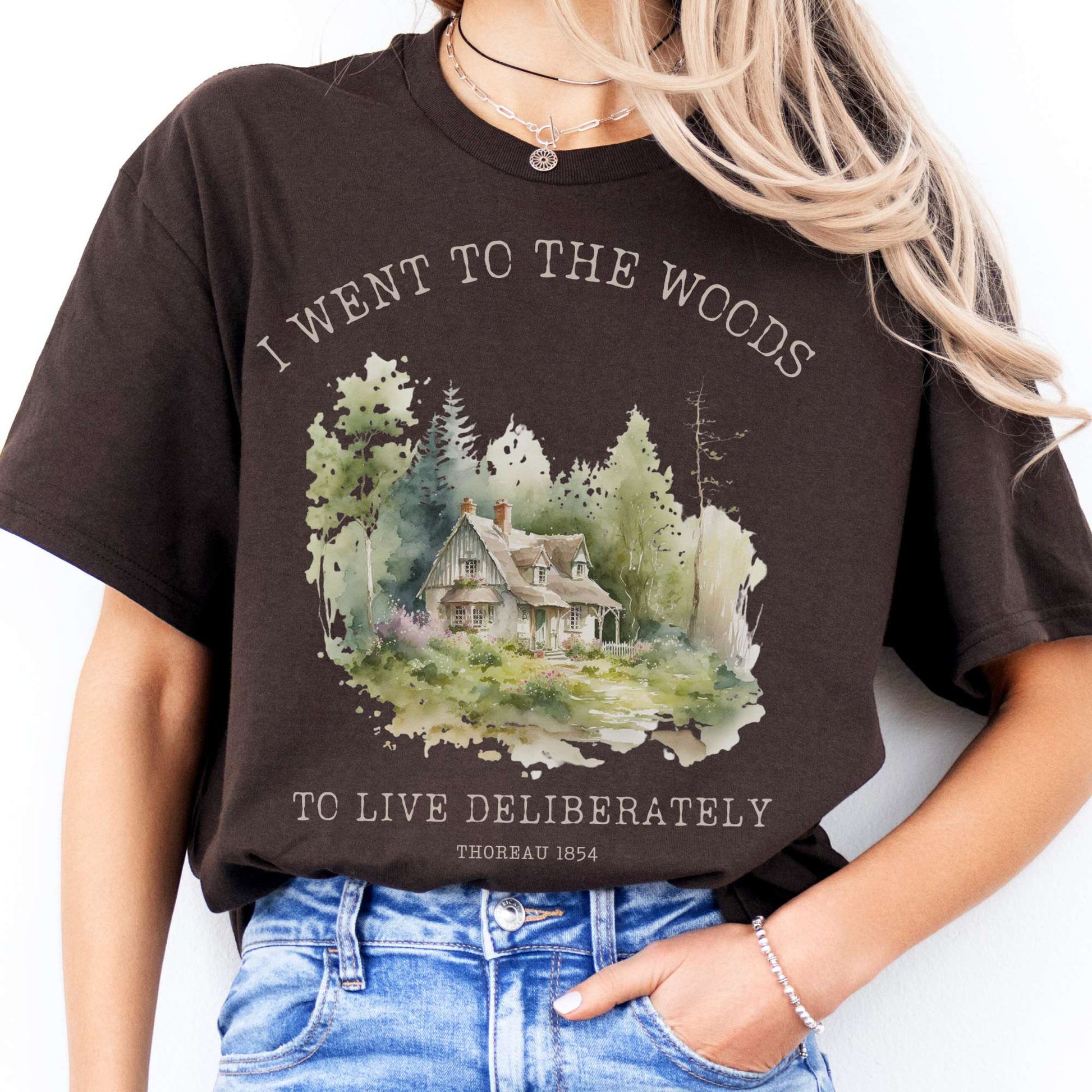 T-Shirt I Went To the Woods To Live Deliberately Thoreau T-Shirt The Mystic Eden