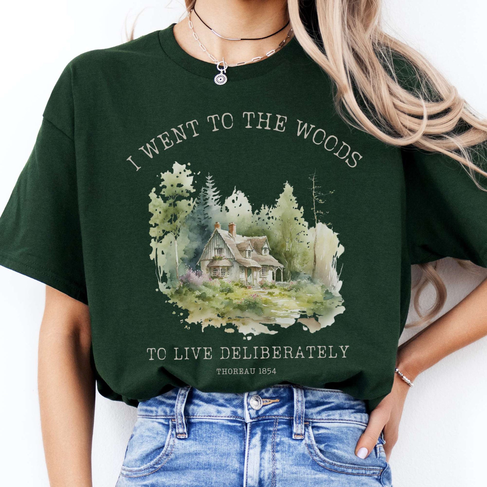 T-Shirt I Went To the Woods To Live Deliberately Thoreau T-Shirt The Mystic Eden