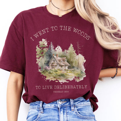 T-Shirt I Went To the Woods To Live Deliberately Thoreau T-Shirt The Mystic Eden