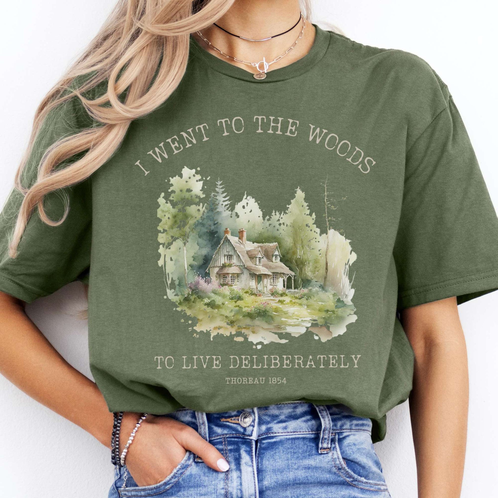 T-Shirt I Went To the Woods To Live Deliberately Thoreau T-Shirt The Mystic Eden