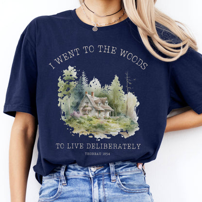 T-Shirt I Went To the Woods To Live Deliberately Thoreau T-Shirt The Mystic Eden