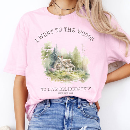 T-Shirt I Went To the Woods To Live Deliberately Thoreau T-Shirt The Mystic Eden