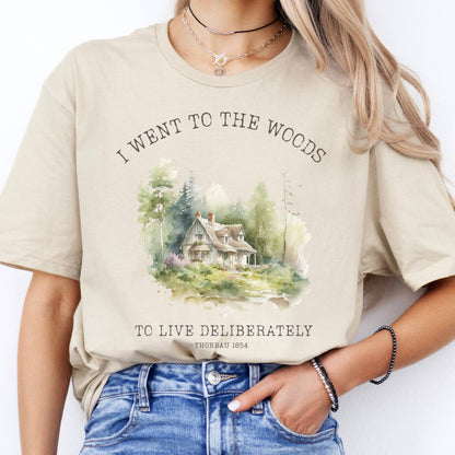 T-Shirt I Went To the Woods To Live Deliberately Thoreau T-Shirt The Mystic Eden
