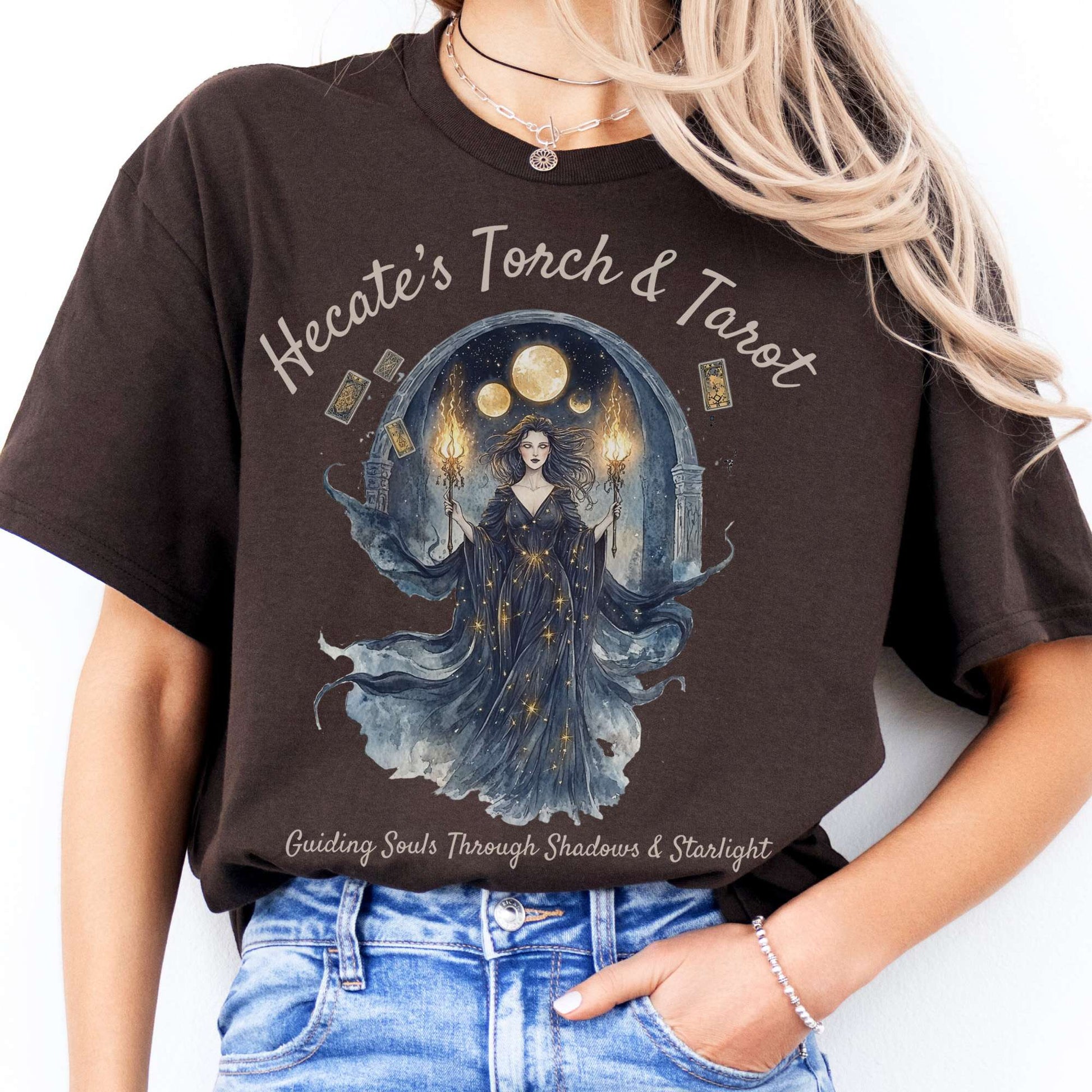 T-Shirts Hecate's Torch and Tarot Goddess T-Shirt The Mystic Eden