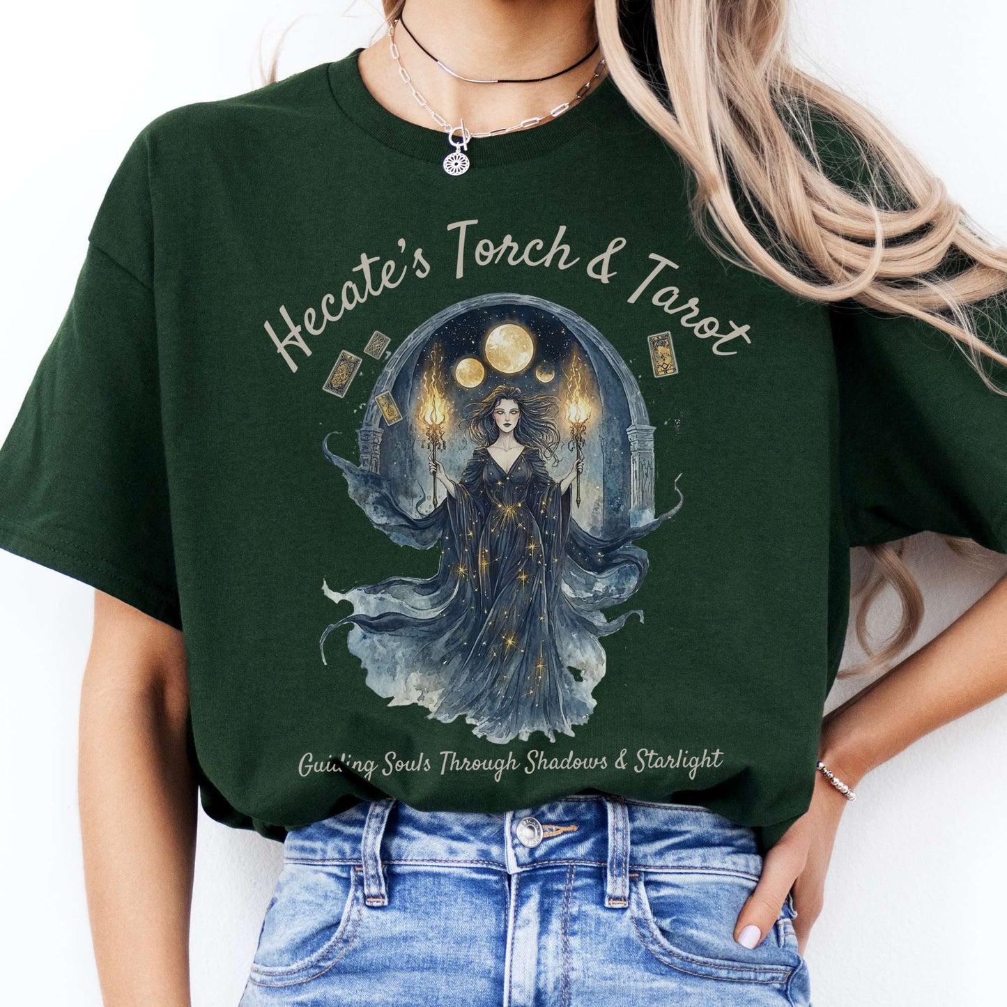 T-Shirts Hecate's Torch and Tarot Goddess T-Shirt The Mystic Eden