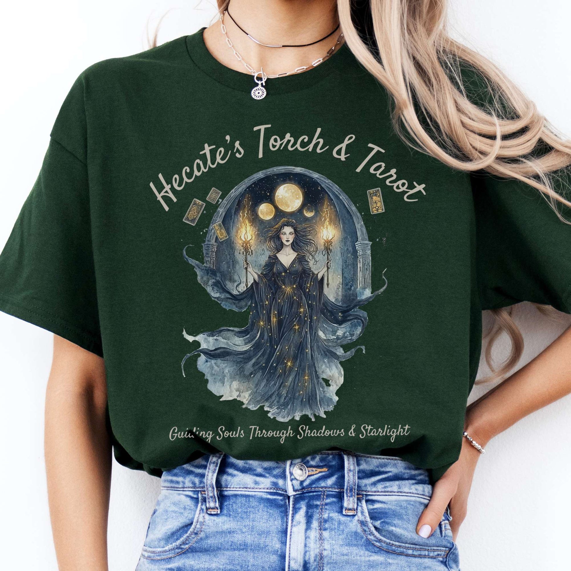 T-Shirts Hecate's Torch and Tarot Goddess T-Shirt The Mystic Eden