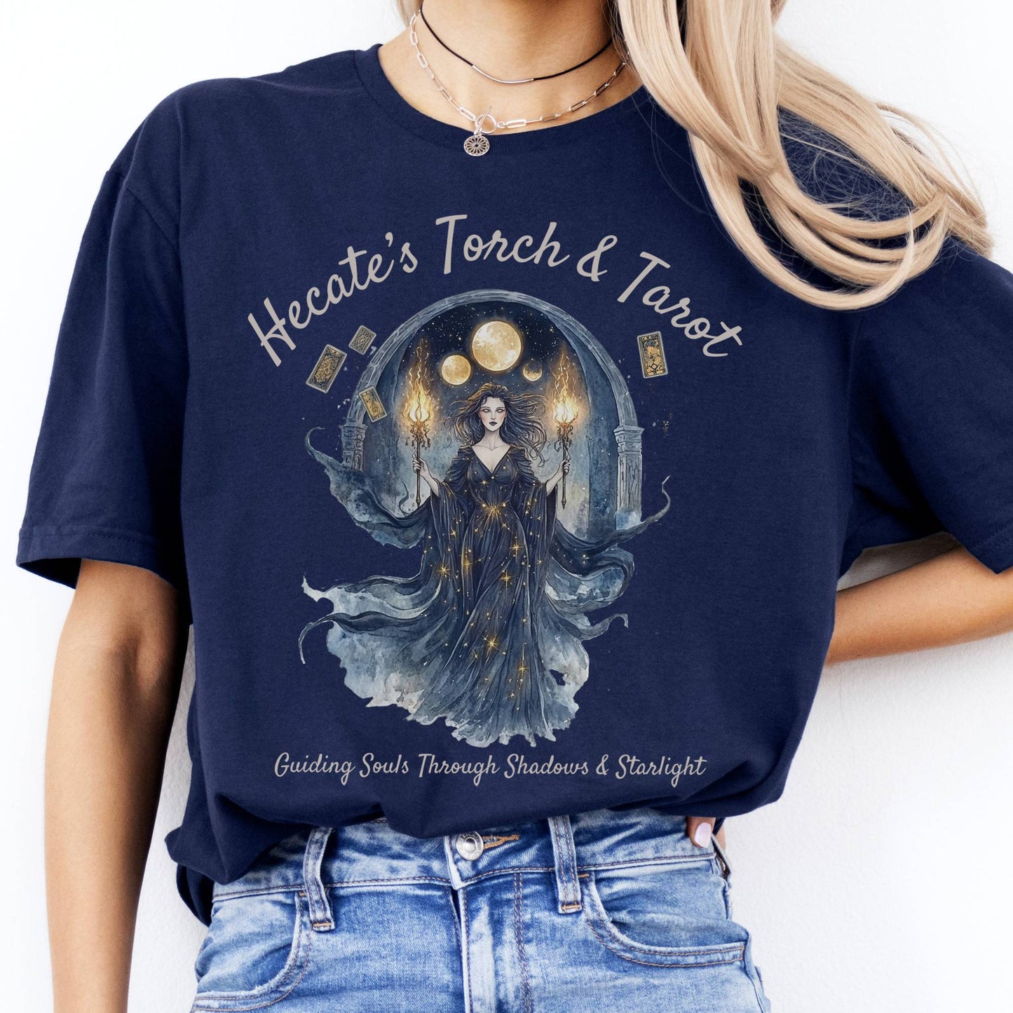 T-Shirts Hecate's Torch and Tarot Goddess T-Shirt The Mystic Eden