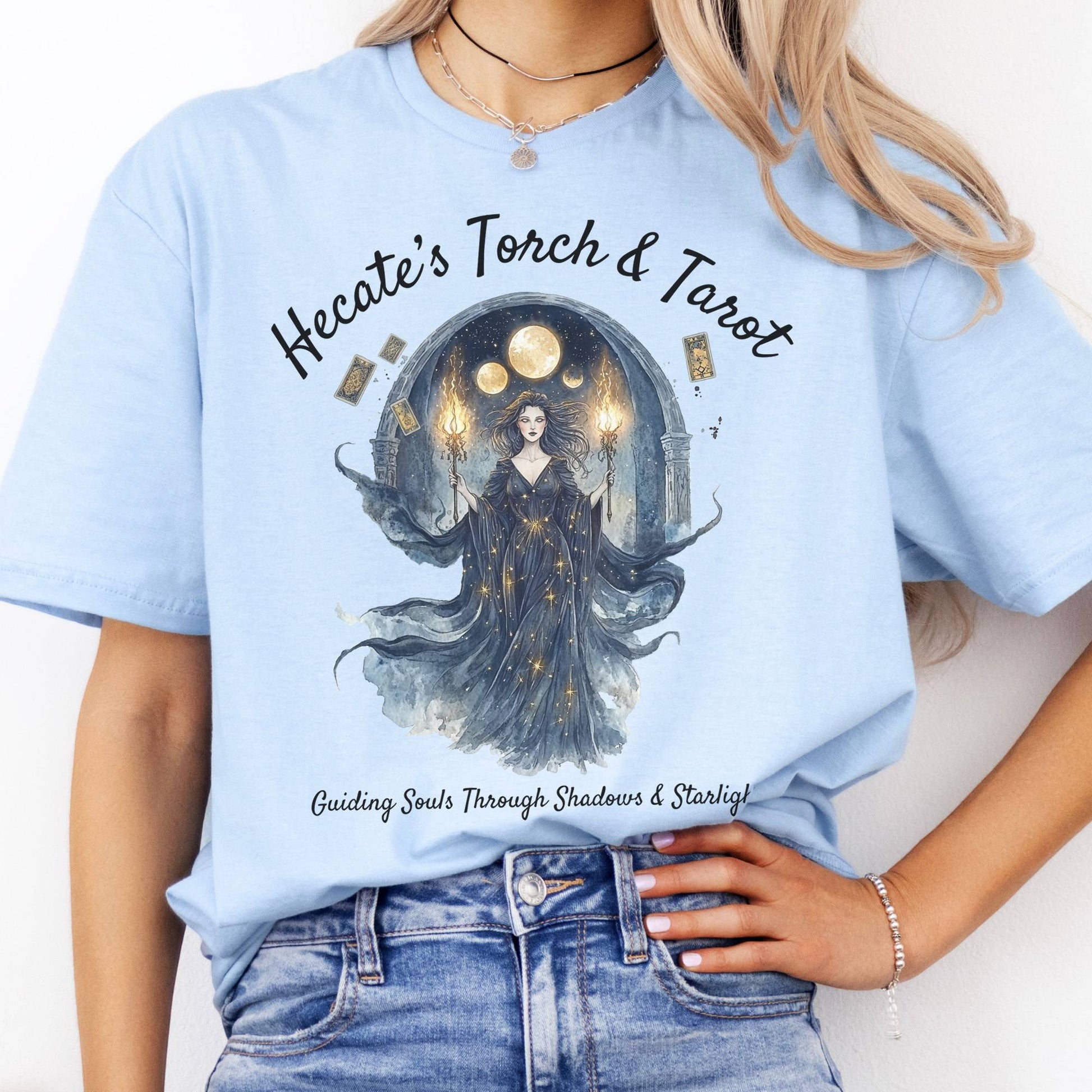 T-Shirts Hecate's Torch and Tarot Goddess T-Shirt The Mystic Eden