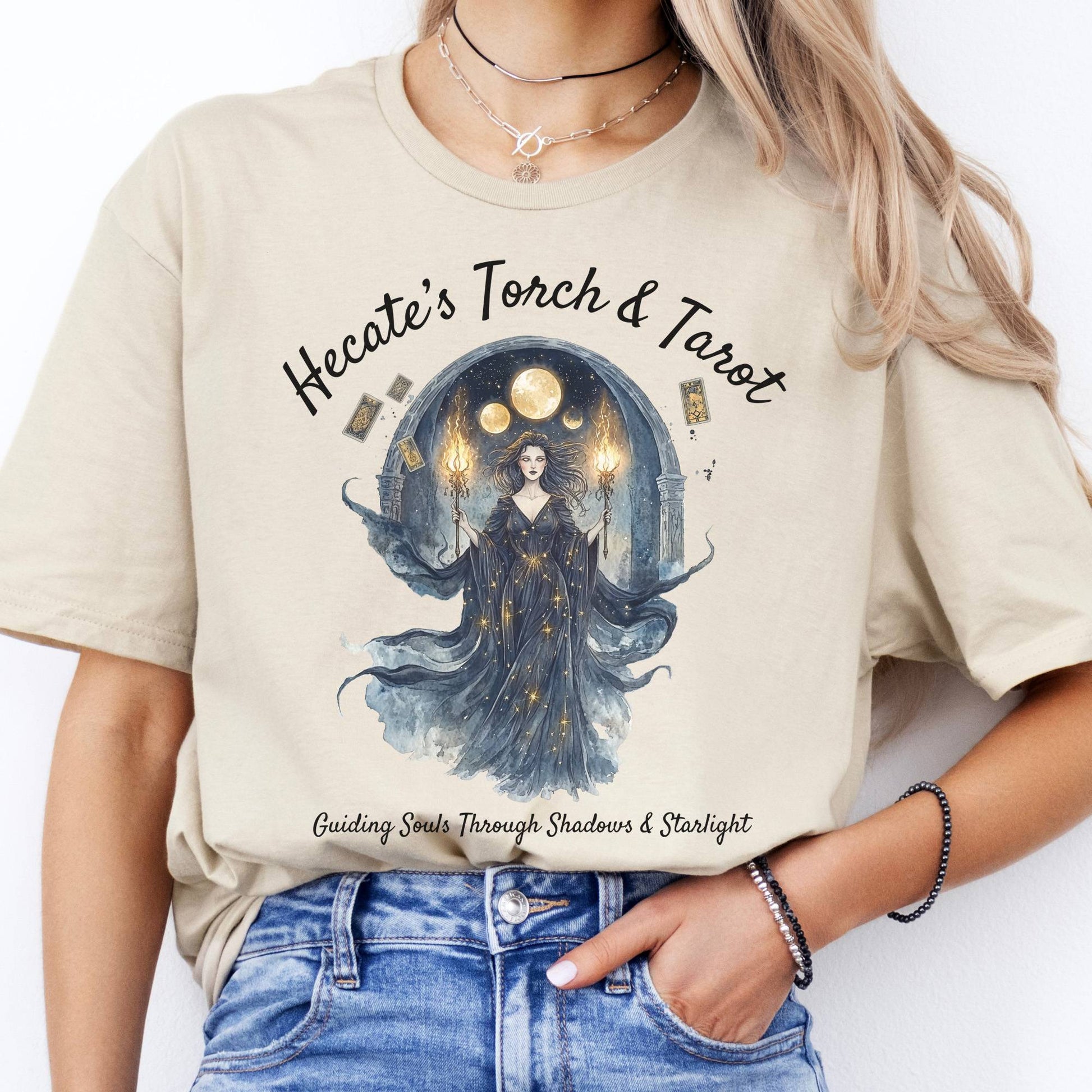 T-Shirts Hecate's Torch and Tarot Goddess T-Shirt The Mystic Eden