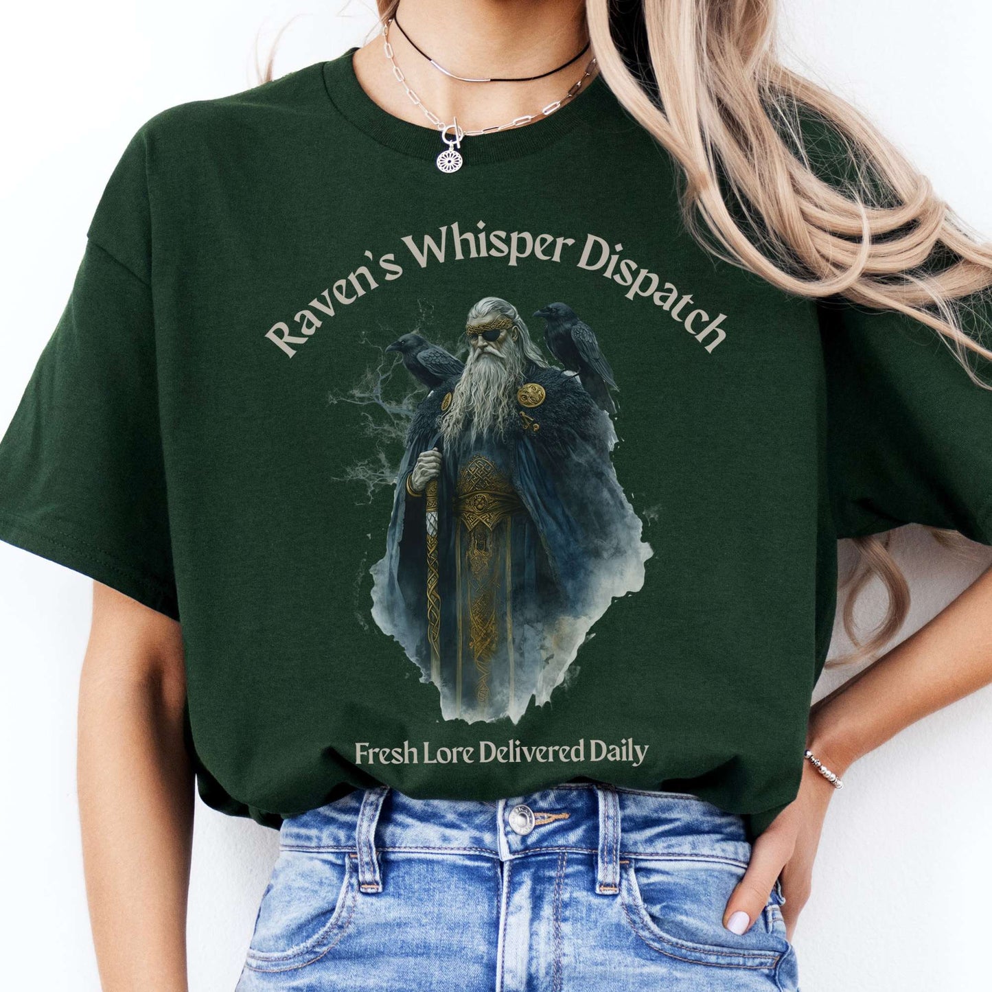 T-Shirt Raven's Whisper Dispatch Norse God T-Shirt The Mystic Eden