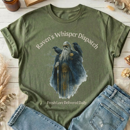 T-Shirt Military Green / S Raven's Whisper Dispatch Norse God T-Shirt The Mystic Eden